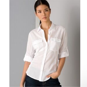 James Perse
Contrast Panel Shirt Women's white Button-Up Top size 1 1 US S NWT